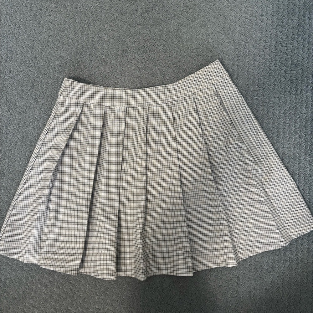 Glassons Blue and White Checkered Mini Skirt